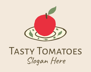 Organic Apple Plate logo design