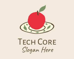 Organic Apple Plate logo design