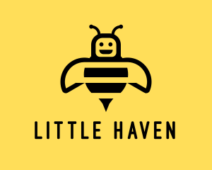 Little - Bumblebee Bee Robot logo design