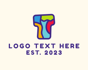 Puzzle - Colorful Mosaic Letter T logo design