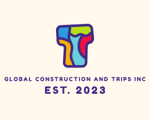 Fun - Colorful Mosaic Letter T logo design