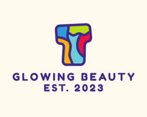Learning - Colorful Mosaic Letter T logo design