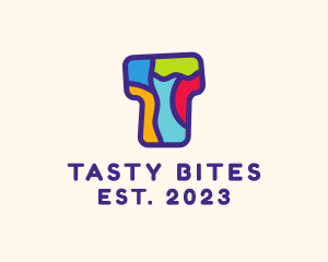 Puzzle - Colorful Mosaic Letter T logo design