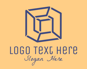 Pentagon - Blue Inside Box logo design