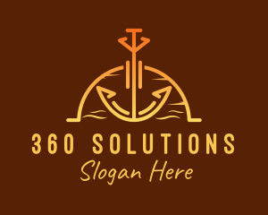 Sunset Sea Anchor logo design