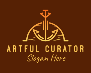 Sunset Sea Anchor logo design