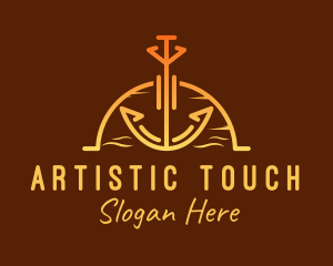 Sunset Sea Anchor logo design