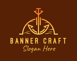 Sunset Sea Anchor logo design