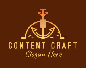 Sunset Sea Anchor logo design