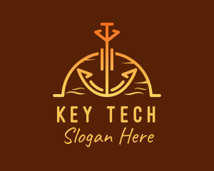 Sunset Sea Anchor logo design