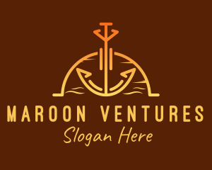 Sunset Sea Anchor logo design