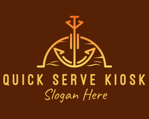 Sunset Sea Anchor logo design