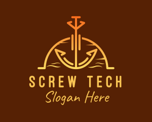 Sunset Sea Anchor logo design