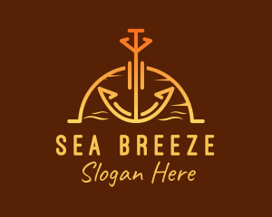 Sunset Sea Anchor logo design