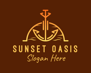 Sunset Sea Anchor logo design