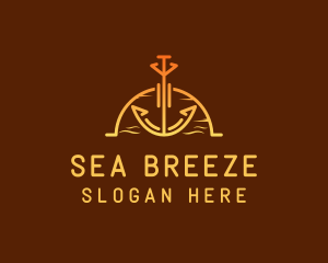 Sunset Sea Anchor logo design