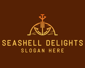 Sunset Sea Anchor logo design