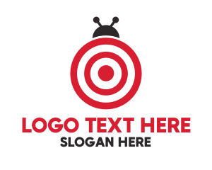 Hunt - Red Target Ladybug logo design