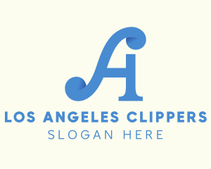 Blue Letter A logo design