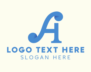 Blue Letter A Logo