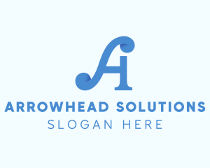 Blue Letter A logo design