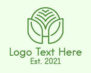 Monoline - Minimalist Natural Leaf logo design