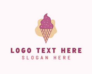 Creamery - Ice Cream Gelato Cone logo design