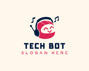 Robot - Robot Headphones Music logo design