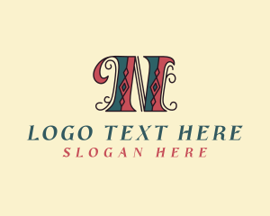 Typography - Antique Studio Letter N logo design