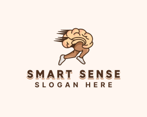 Intelligence - Brain Running Intelligence logo design