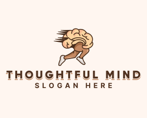 Thinking - Brain Running Intelligence logo design