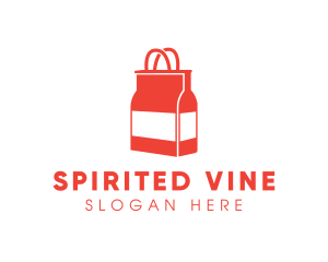 Alcohol - Bottle Shopping Bag logo design