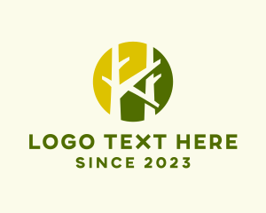 Farming - Forest Tree Branches logo design