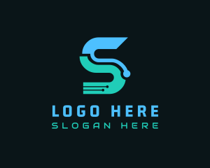 Electronics - Blue Tech Letter S logo design