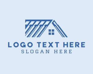 Real Estate - Blue House Roofing logo design