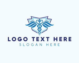 Wings - Caduceus Health Hospital logo design