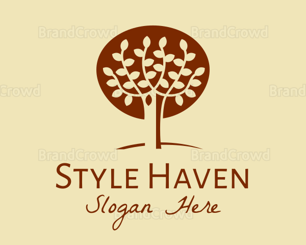 Brown Autumn Tree Logo