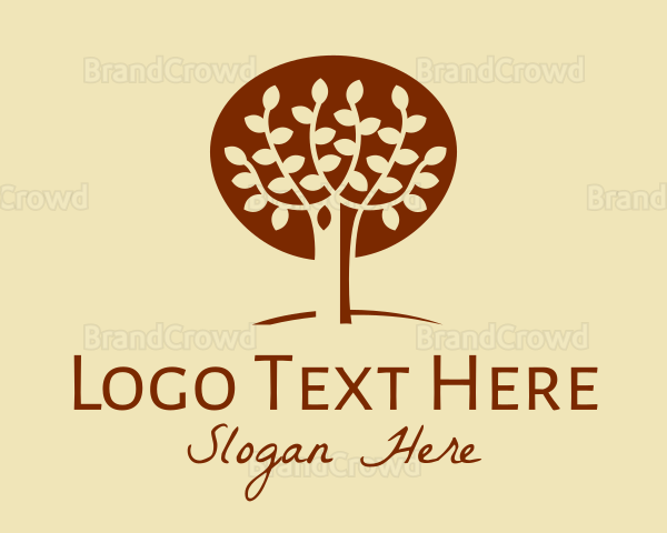 Brown Autumn Tree Logo