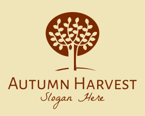 Brown Autumn Tree  logo design