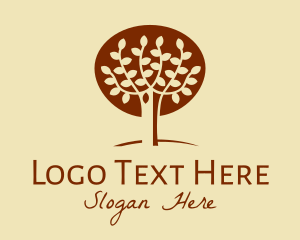 Leaf - Brown Autumn Tree logo design
