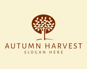 Brown Autumn Tree  logo design