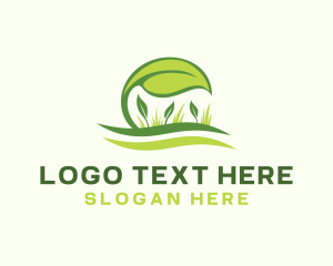 Natural - Leaf Grass Landscaping logo design