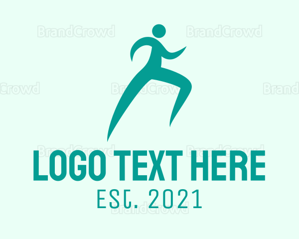 Green Human Runner Logo