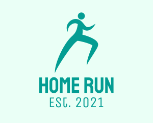 Green Human Runner logo design