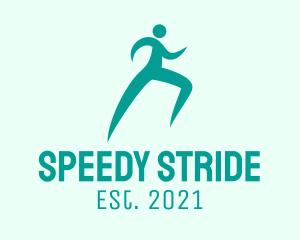 Sprinter - Green Human Runner logo design