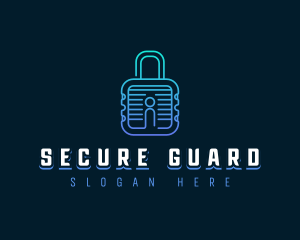 Cyber Protective Padlock logo design