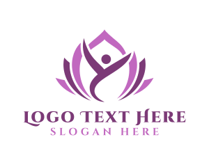 Pilates - Purple Human Lotus logo design