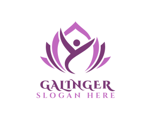 Meditation - Purple Human Lotus logo design