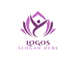 Horticulture - Purple Human Lotus logo design