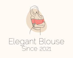 Blouse - Girl Modelling Outline logo design